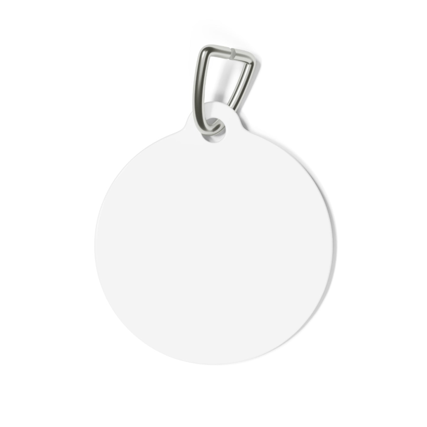 Pet Tag — "Happy Dog, Happy Life" Round Paw Print ID Tag